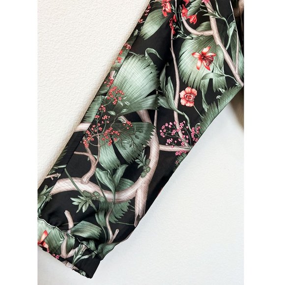 Johanna Ortiz x H&M Patterned Dress with Flounce Mini Ruffle Tropical Silky S - Picture 10 of 16